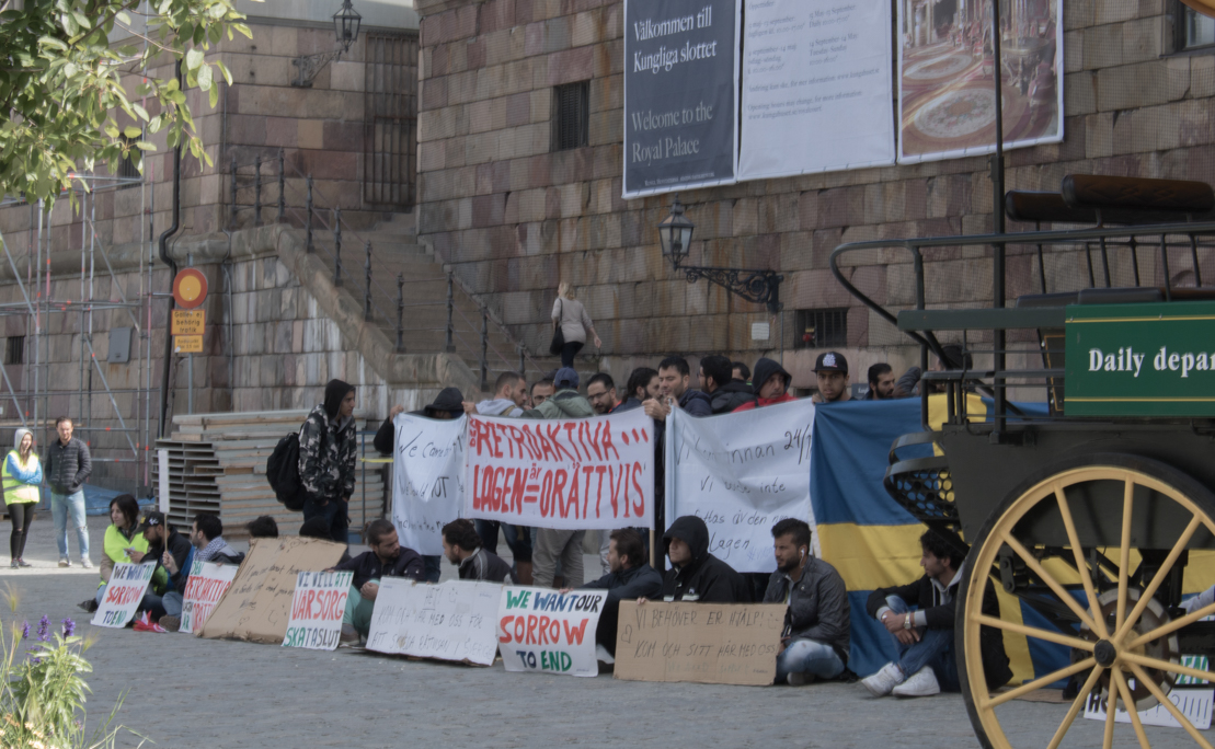 'We want our Sorrow to End'. Gamla Stan, Stockholm, Sweden.